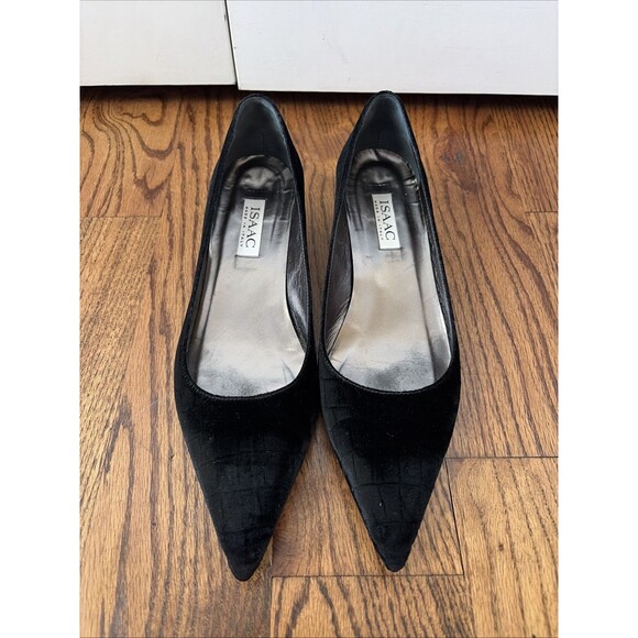 Isaac Mizrahi Velvet Kitten Heels Size 10 - Picture 2 of 6